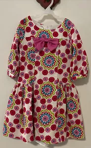 Bonnie Jean Girls Size 6 Ivory 3/4 Sleeved Floral Dress! M1182 - Picture 1 of 3