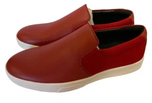 Zapatillas sin cordones Calvin Klein para hombre IVO NAPPA PANTORRILLA cuero rojo ladrillo 7M - Imagen 1 de 7