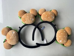 Tokyo Disney Resort Burger Hamburger Ears Headband Set of 2 Used Once Japan - Picture 1 of 1