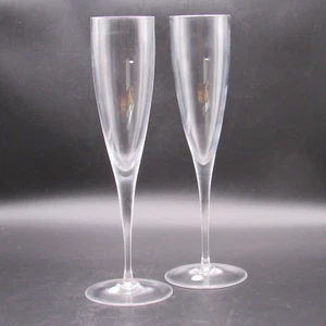 Tiffany & Co Champagne Flutes, Pair (2), Classic Y Shape 9 1/4"h, Sticker Brazil - Picture 1 of 10