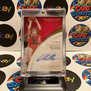 2017 Panini Milestones Lauri Markkanen 07/25 Rookie Acetate Auto Card 【Damaged】 - Picture 1 of 2