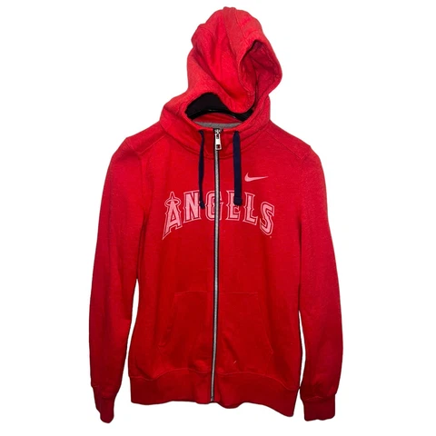 Nike Women’s Large Anaheim Los Angeles Angels Baseball Full Zip Hoodie Red Cover