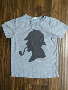 Size 4T Sherlock Holmes Short Sleeve Boy Shirt Gray T-Shirt - Picture 1 of 3