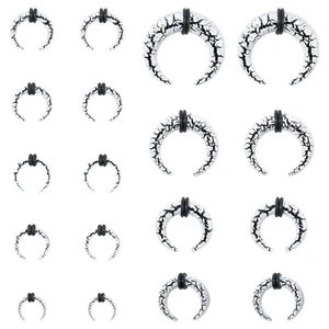 18Pcs 14G-00G Septum Pincher Tapers Acrylic Horseshoe Nose Piercing Ear Gauges - Picture 1 of 26