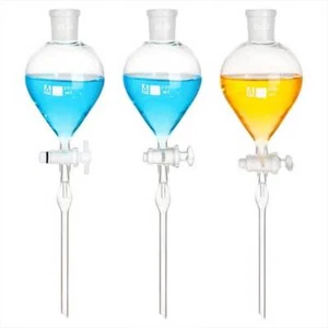 60ml-500ml Borosilicate Spherical Dropping Funnel PTFE Piston Lab Glassware - Picture 1 of 7