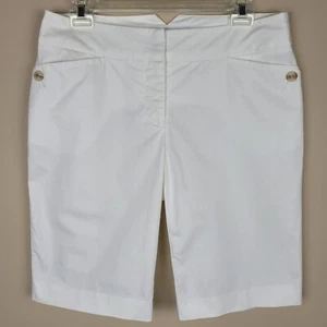 Trina Turk Size 6 White Bermuda Shorts Lightweight Cotton Casual Preppy - Picture 1 of 8