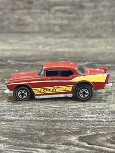 VTG 1976 Hot Wheels Redline '57 Chevy Red w/ Yellow /White Stripe Hong Kong/Read - Picture 1 of 14