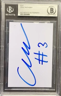 Cole Anthony signed Autograph cut Beckett slabbed Autographed Magic NBA Prizm - Image 1 of 2