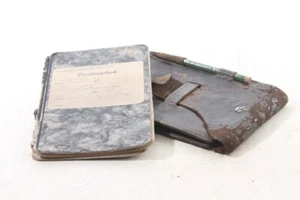 Old Map Case Leather + Service Diary WW1 Case Collector Vintage - Picture 1 of 24