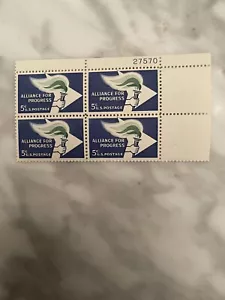 Scott # 1234 - US Plate Block Of 4 - Alliance For Progress - MNH - 1963 - Picture 1 of 1