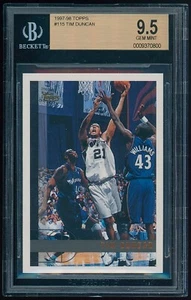 1997-98 Topps #115 Tim Duncan RC Rookie BGS 9.5 Gem Mint - Picture 1 of 2