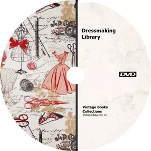 * HUGE 143 DRESSMAKING BOOKS on DVD * SEWING NEEDLEWORK TAILORING WOMENS CLOTHES - Picture 1 of 1