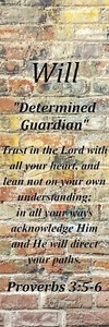 Marcador de significado de nombre de recuerdo ""Determined Guardian"" con verso y borla - Imagen 1 de 2