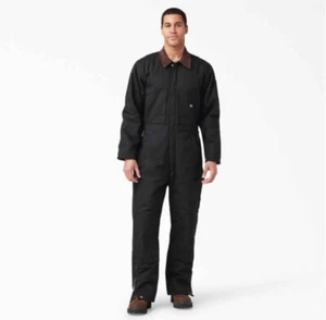 DICKIES Premium Duck Insulated Coverall Black Mens XL REGULAR - Picture 1 of 6