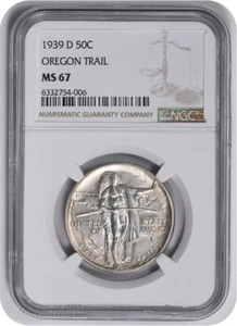 Oregon Commemorative Silver Half Dollar 1939-D MS67 NGC - Picture 1 of 4