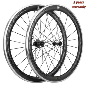 700C 50mm Road Bike Wheels Clincher Carbon Road Wheelset Alloy/Aluminum Brake - Picture 1 of 12