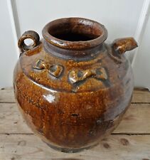 Khmer-Thai Earthenware Antique Rice Wine Storage Jar, South East Asian, 31cm Hi