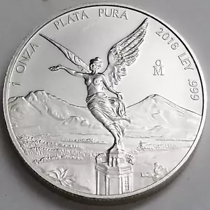 Mexico Liberty 2018, 1 Oz .999 Fine Silver Coin, Oz Libertad Plata 999, KEY-DATE - Picture 1 of 4