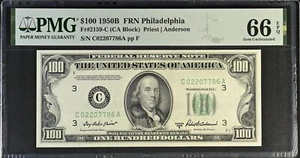 1950-B $100 FEDERAL RESERVE NOTE ✪ PMG UNC 66-EPQ ✪ FR 2159-C 786 ◢TRUSTED◣ - Picture 1 of 2