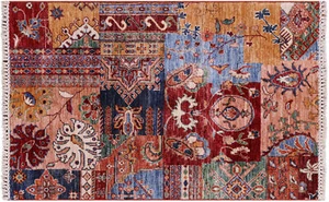 Handgefertigter Super Kazak Wolle Teppich 2 Fuß 9 Zoll x 4 Fuß 3 Zoll - Q12768 - Bild 1 von 8