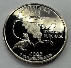 2002-S LOUISIANA STATE PROOF QUARTER 25cent COIN FROM US MINT PROOF SET - Picture 1 of 5