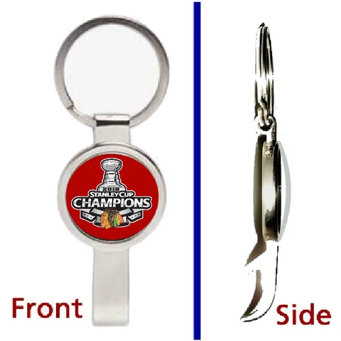 Chicago Blackhawks 2015 Stanley Cup Keychain silver tone secret bottle opener Cover