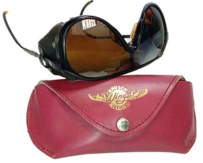 Repaired Gold Wings B&L Bausch Lomb Matte Black Teardrop Vintage Glacier Wings - Image 1 of 4