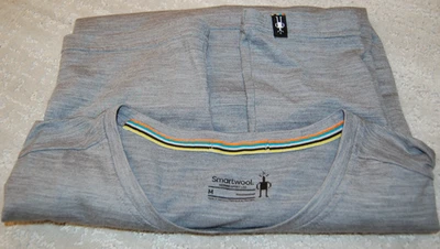Mens  smartwool t-shirt base layer Gray -"M" but Fits like Lg or XL! Chk measure - Image 1 of 4