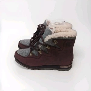 Sorel Sneakchic Alpine Boots Women’s 7.5 Brown Leather Sherpa Waterproof — New - Picture 1 of 8