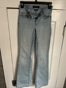Aeropostale Jeans Damen 00 Light Wash Mid Rise Flare Stretch Denim Blau - Bild 1 von 7