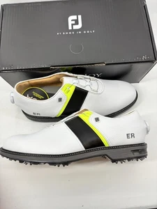 Scarpe da golf Footjoy Myjoys Premiere BOA Packard bianche nere verdi ER 11,5 M - Foto 1 di 2
