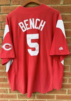 MAJESTIC JOHNNY BENCH CINCINNATI REDS MENS COOPERSTOWN COL. HOME JERSEY XXL 2XL - Image 1 of 4