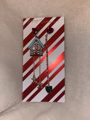 Pendientes colgantes Betsey Johnson Jingle Bell pan de jengibre casa niña niño nuevos con etiquetas $58 Foto 1 de 4