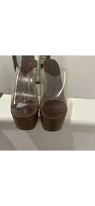 Jeffrey Campbell Smokey Clear And Wood  platform Size  11 - Picture 1 of 3