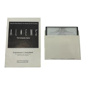 "Disquete y manual Aliens (Apple IIc IIe, 1987) juego Activision vintage de 5,25""" - Imagen 1 de 5