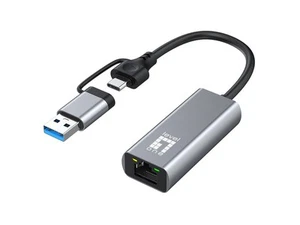 LevelOne USB-0423 2.5 Gigabit Ethernet 2-in-1 USB-C/A Network Adapter - Photo 1/5