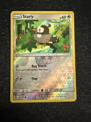 Starly 81/111- Crimson Invasion- Reverse Holo Common- LP - Image 1 of 2