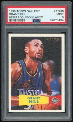 1999/00 Topps Gallery Heritage Proof Auto Grant Hill #/175 PSA 9 only 4 graded - Image 1 of 2