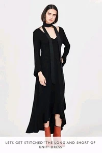 Trelise cooper Coop Long and Short of it Knit dress XL belt euc Black Stretchy - Picture 1 of 9