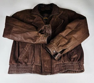 Wilson’s Adventure Bound Herren L Vintage Leder Bomberjacke Moto Distressed - Bild 1 von 16