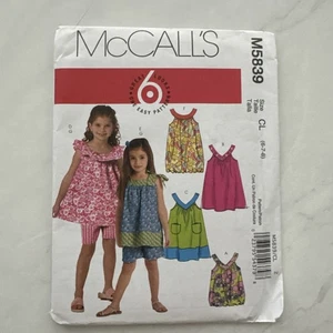 McCall’s M5839 Sewing Pattern Girls Tops , Dresses & Shorts | UNCUT Size: CL - Picture 1 of 7