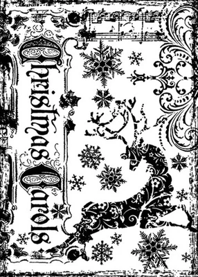 Stampers Anonymous Tim Holtz Components Cling Rubber Stamp Reindeer Games COM027 - Image 1 of 4