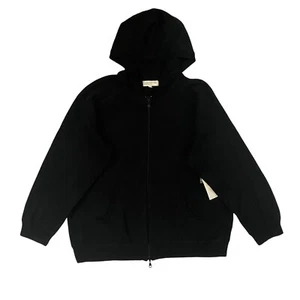 NWT Jones New York Hooded Sweater Womens 3X Black Knit Full Zip Gorpcore Grunge - Picture 1 of 9