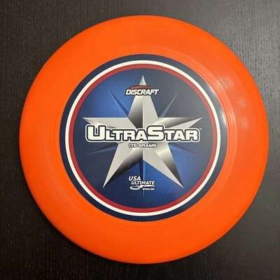 Disco deportivo Discraft USA Ultimate Frisbee 175 gramos Ultra Star Pro naranja usado Foto 1 de 4