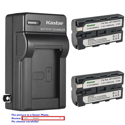 Kastar Battery AC Wall Charger for Sony NP-F330 NP-F550 NP-F570 & Sony BC-VM50