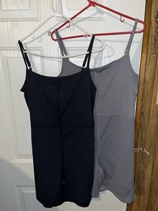 2 KUT & SO Women’s Workout Romper Bodysuits Black Gray Sz XL Stretch - Picture 1 of 12