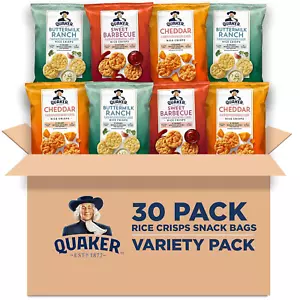 Rice Crisps, Gluten Free, 3 Flavor, Single Serve, 0.67, Savory Variety Pack, 20. - Picture 1 of 12
