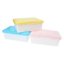 Caja de plástico de 3 piezas para bebés recién nacido estuche de almacenamiento toallitas para bebés contenedor húmedo