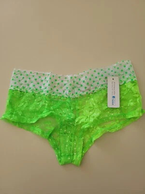 Panty corto Cheeky Booty M mediano verde encaje lunares escuela íntima nativa Foto 1 de 2