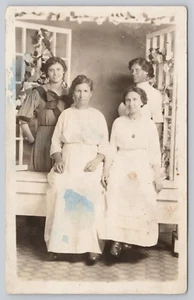 Atq RPPC Post Card Women Family Portrait "Adopt A Family" L362 - Picture 1 of 2